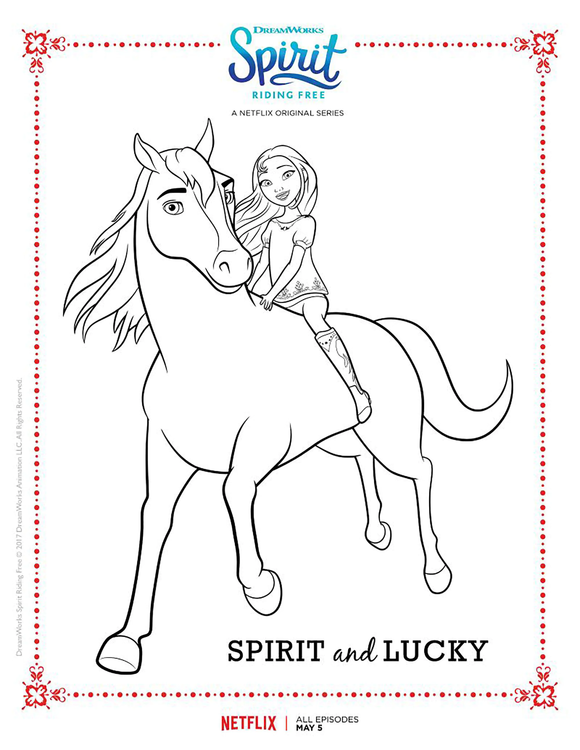Spirit Coloriage - Der wilde Mustang zum kostenlosen Ausdrucken (Ausmalbild von Spirit – Der wilde Mustang zum Ausdrucken und Ausmalen für Kinder)