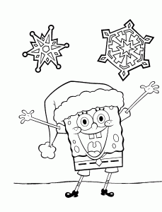 Bild von SpongeBob zum Herunterladen und Ausmalen. (Ausmalbild von SpongeBob Schwammkopf)