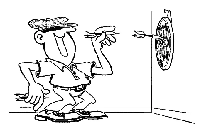 Darts (Ausmalbild von Sport zum Ausdrucken und Ausmalen für Kinder)