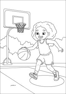 Basketballspielerin (Ausmalbild von Sport)