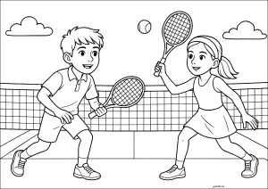 Tennis (Ausmalbild von Sport)