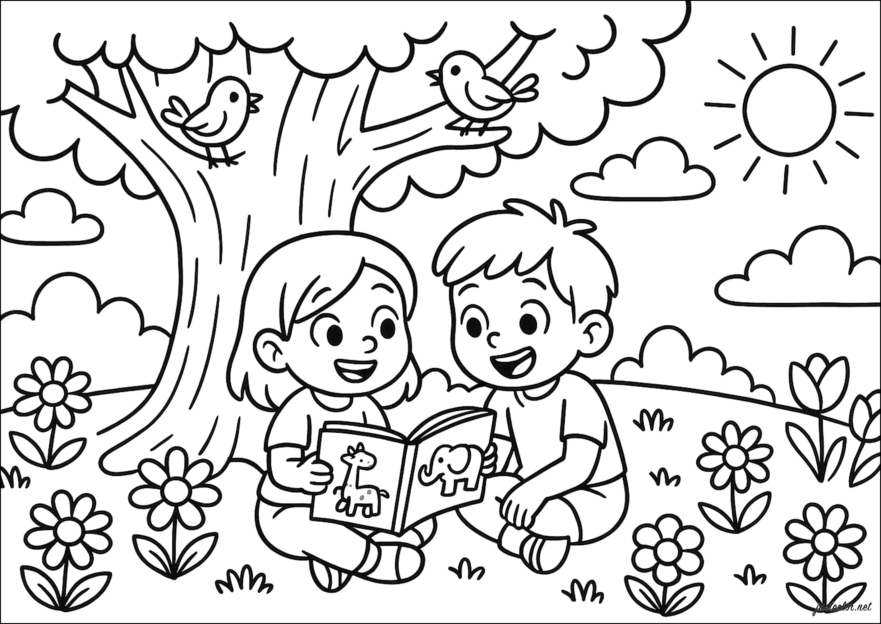 Kostenlose Ausmalbilder von spring zum Herunterladen (Ausmalbild zum Ausdrucken und Ausmalen für Kinder)