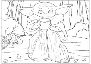 Grogu - Baby Yoda (Der Mandalorianer) (Ausmalbild von Star Wars)