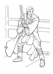 Der junge Obi Wan Kenobi (Ausmalbild von Star Wars)