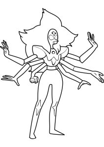 Alexandrit und all seine Arme. (Ausmalbild von Steven Universe)
