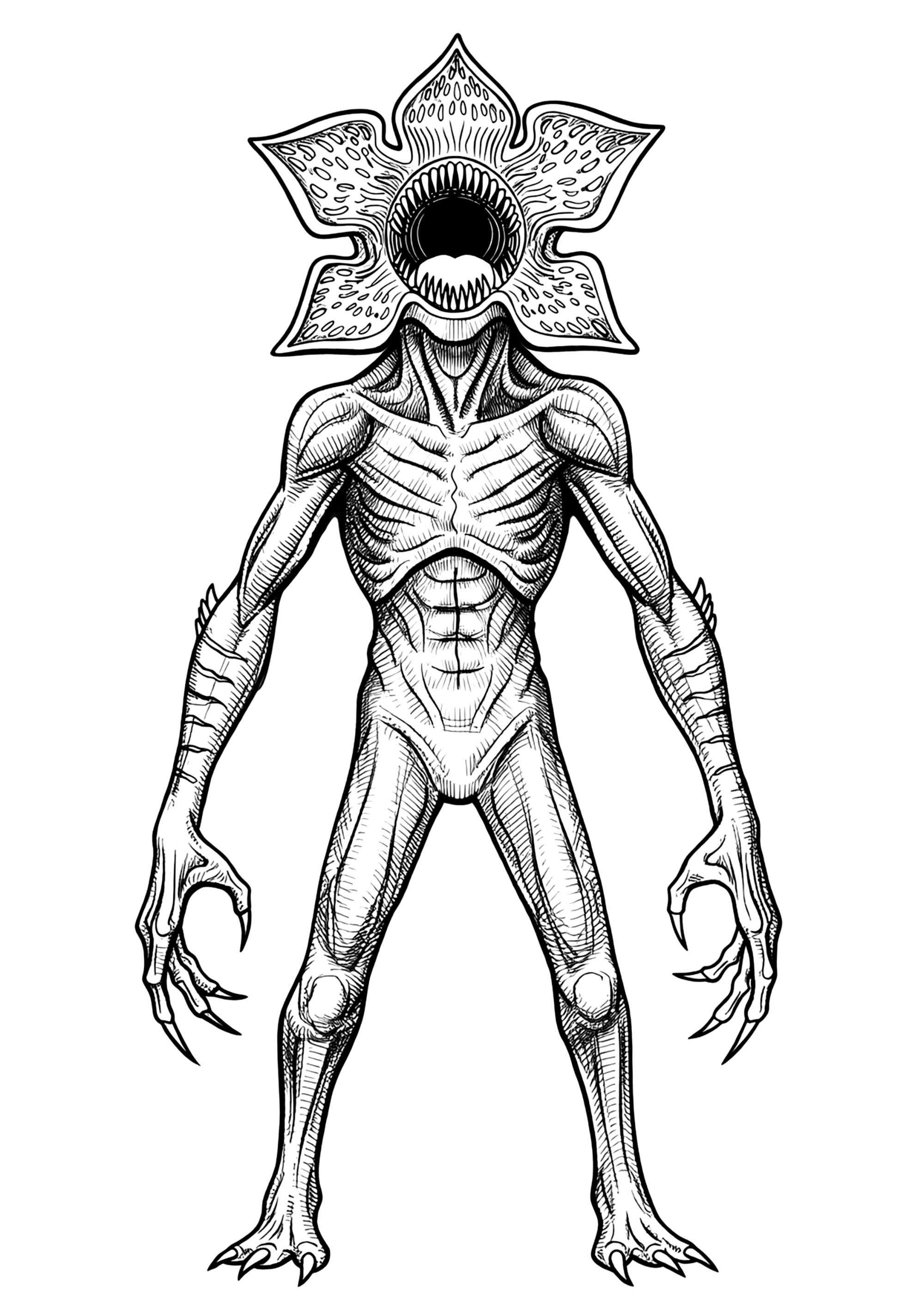 Demogorgon (Ausmalbild von Stranger Things zum Ausdrucken und Ausmalen für Kinder)