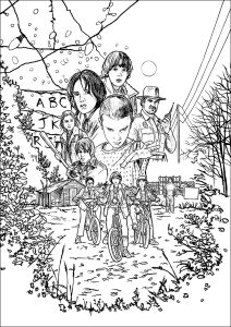 Kostenlose Ausmalbilder von stranger-things für Kinder (Ausmalbild von Stranger Things)
