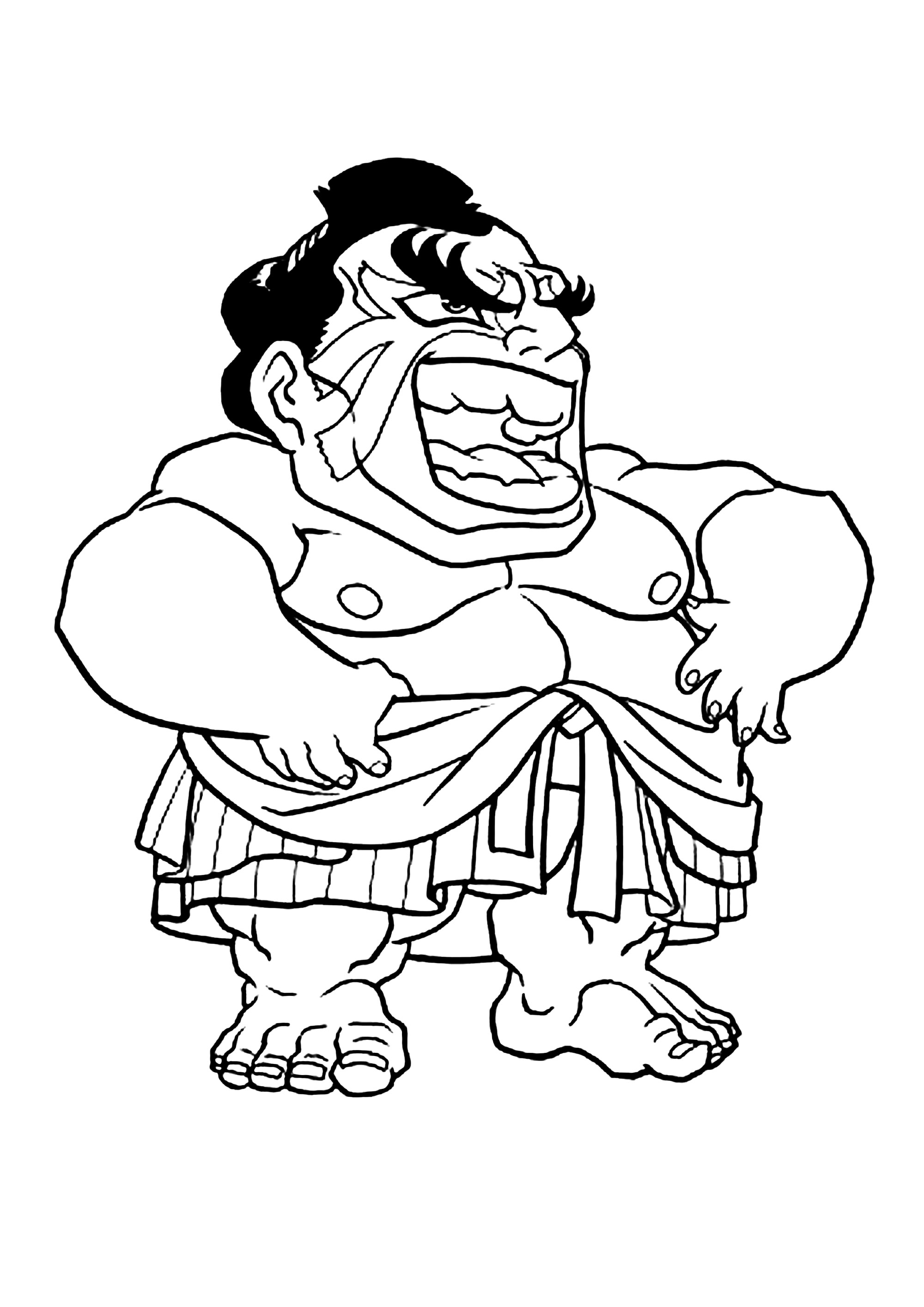 Honda Version Kawaii (Ausmalbild von Street Fighter zum Ausdrucken und Ausmalen für Kinder)