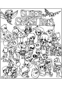 Super Smash Bros Zeichnung (Ausmalbild)