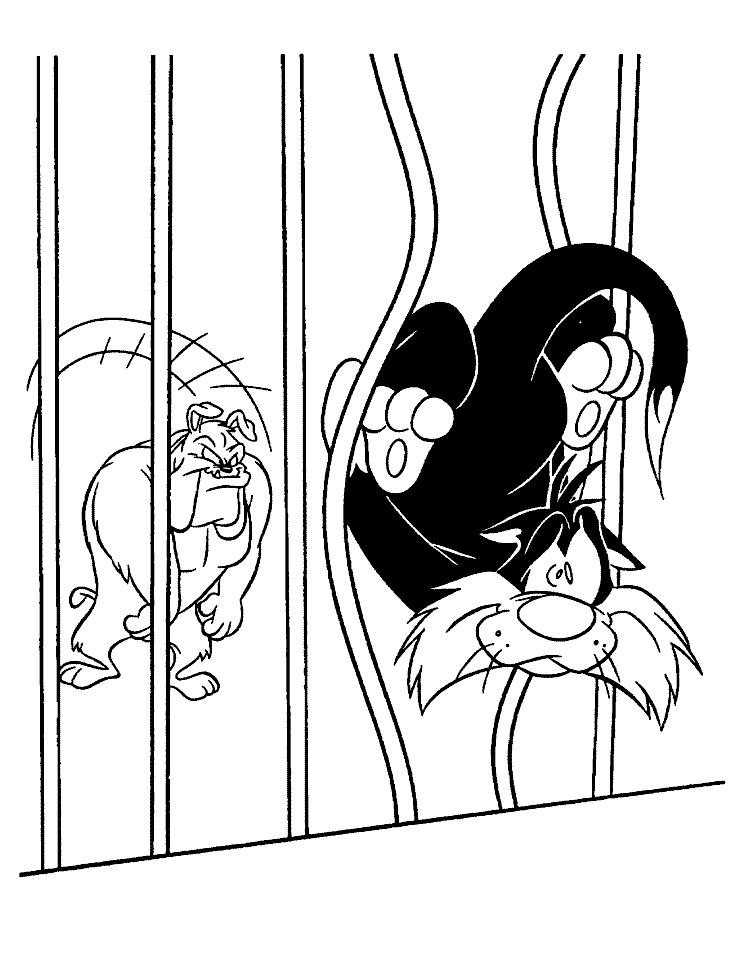 Sylvester und Tweety Ausmalbilder kostenlos zum Ausmalen