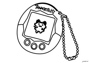 Kleine digitale Taschenbegleiter (Ausmalbild von Tamagotchi)