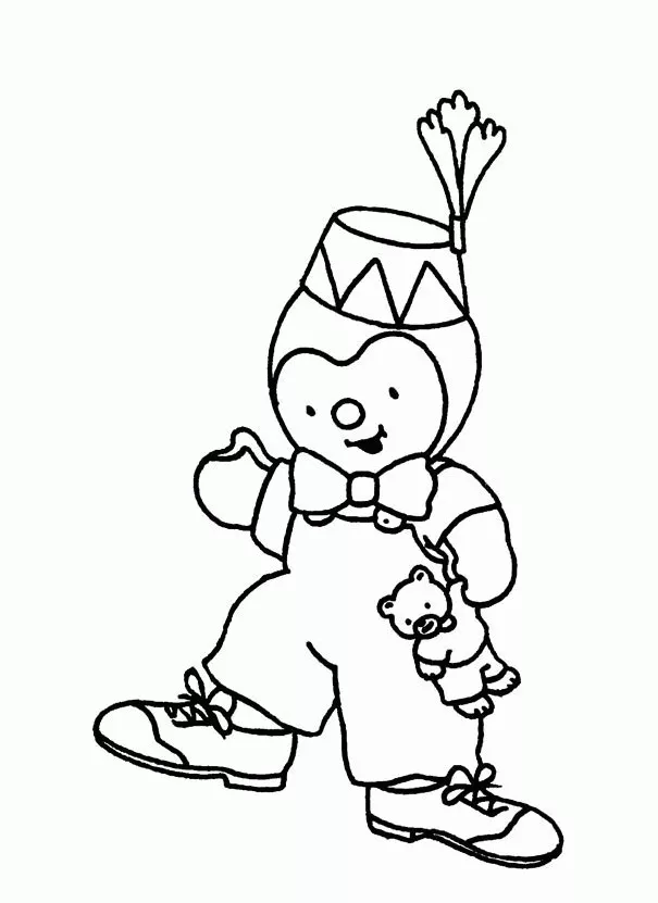 Ausmalbilder von T'choupi zum kostenlosen Herunterladen (Ausmalbild von Tchoupi zum Ausdrucken und Ausmalen für Kinder)