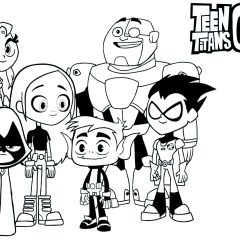 Ausmalbilder von Teen Titans zum Ausdrucken und Ausmalen für Kinder