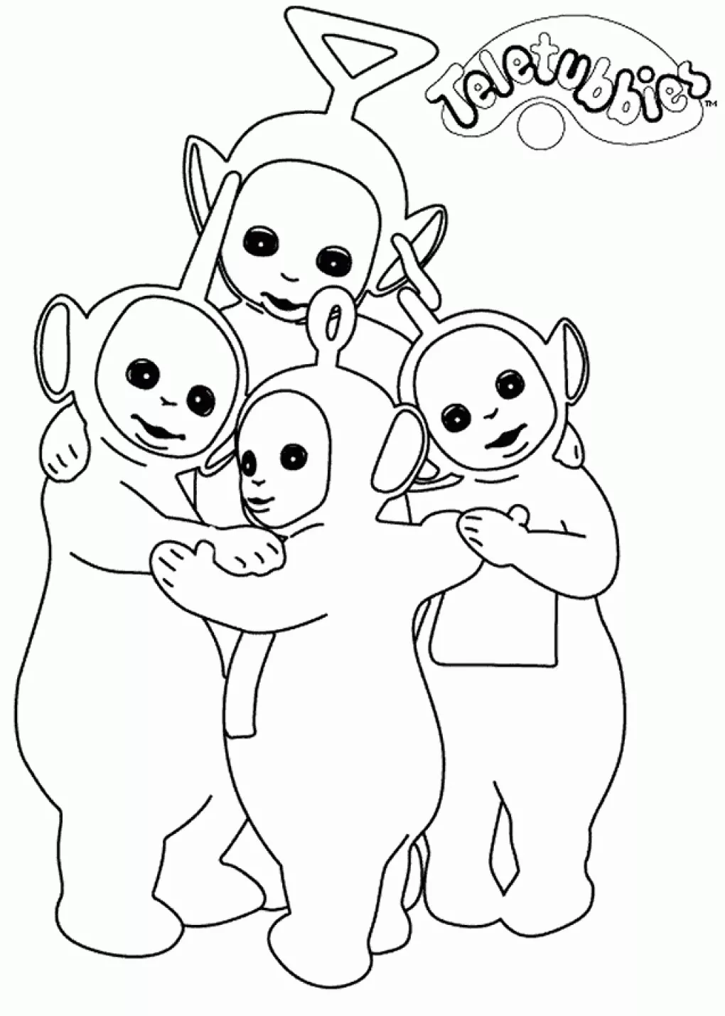 Teletubbies Malbuch für Kinder (Ausmalbild zum Ausdrucken und Ausmalen für Kinder)