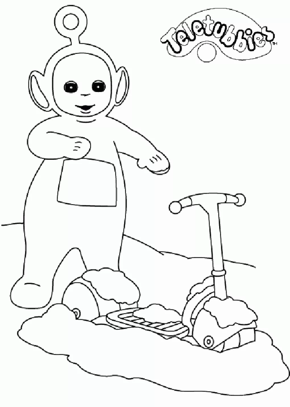 Teletubbies Malbuch zum Herunterladen (Ausmalbild zum Ausdrucken und Ausmalen für Kinder)