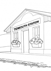 Der Bahnhof (Ausmalbild von Thomas und seine Freunde)