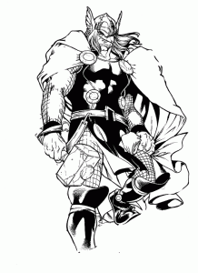 Thor warm gekleidet (Ausmalbild)