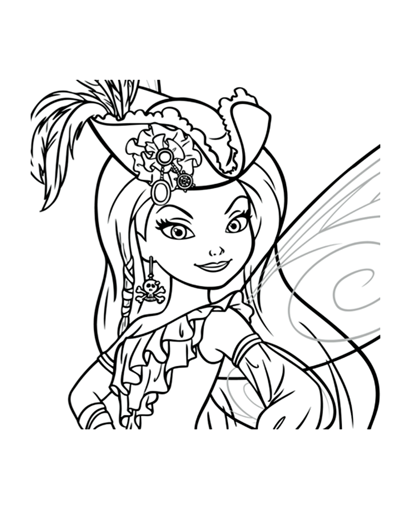 Undine (Ausmalbild von Tinkerbell zum Ausdrucken und Ausmalen für Kinder)
