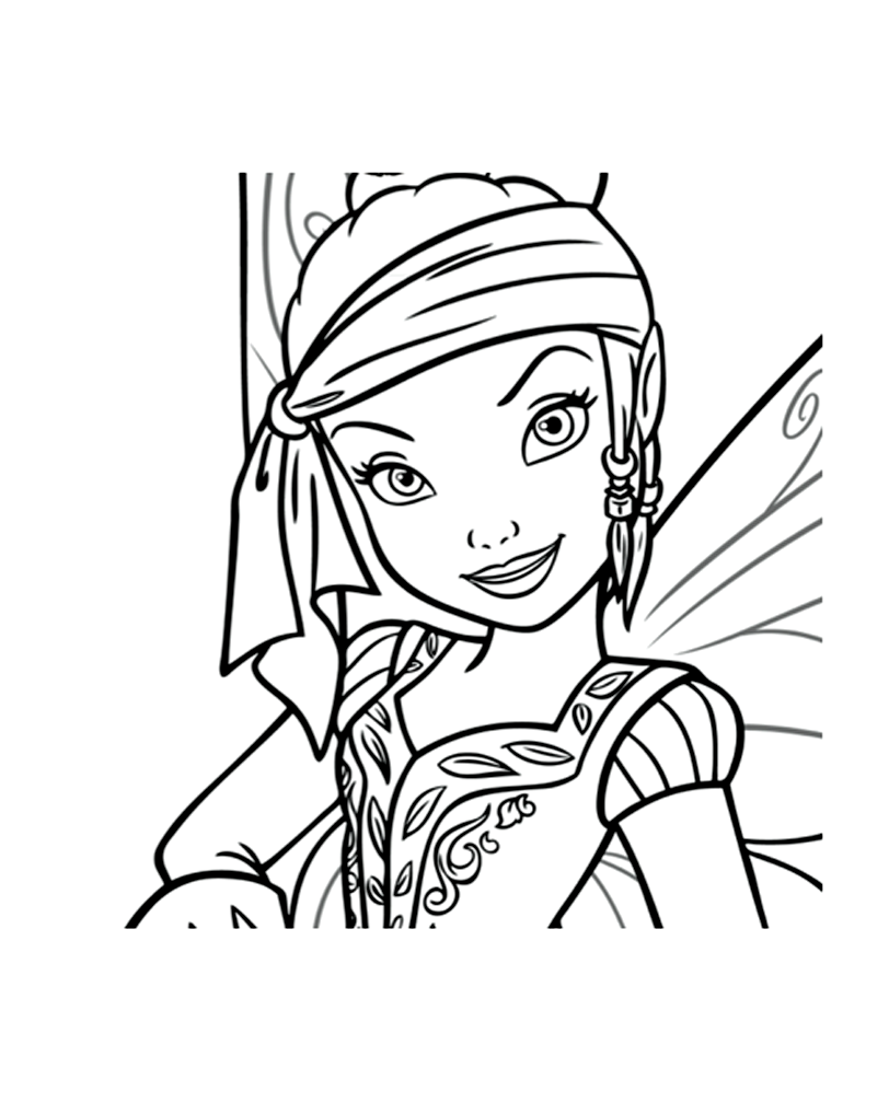 Iridessa (Ausmalbild von Tinkerbell zum Ausdrucken und Ausmalen für Kinder)