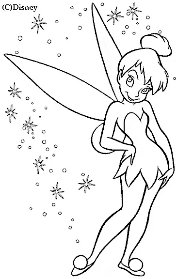 Bild von Die Fee Tinkerbell zum Herunterladen und Ausmalen