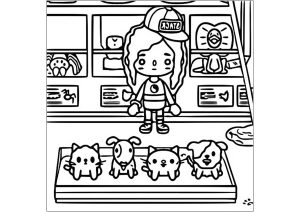 Die Tierärztin (Ausmalbild von Toca Boca)