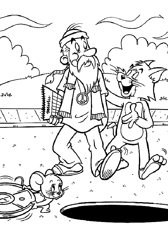 Bild von Tom und Jerry zum Herunterladen und Ausmalen