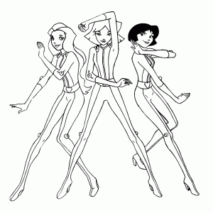 Bild von Totally Spies! zum Herunterladen und Ausmalen (Ausmalbild von Totally Spies!)