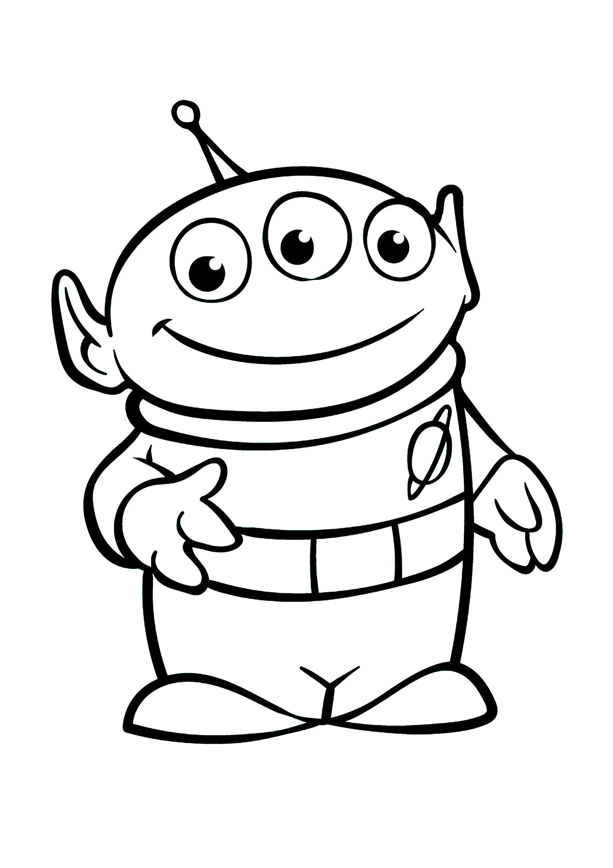 Einer der netten Außerirdischen aus Toy Story (Ausmalbild zum Ausdrucken und Ausmalen für Kinder)