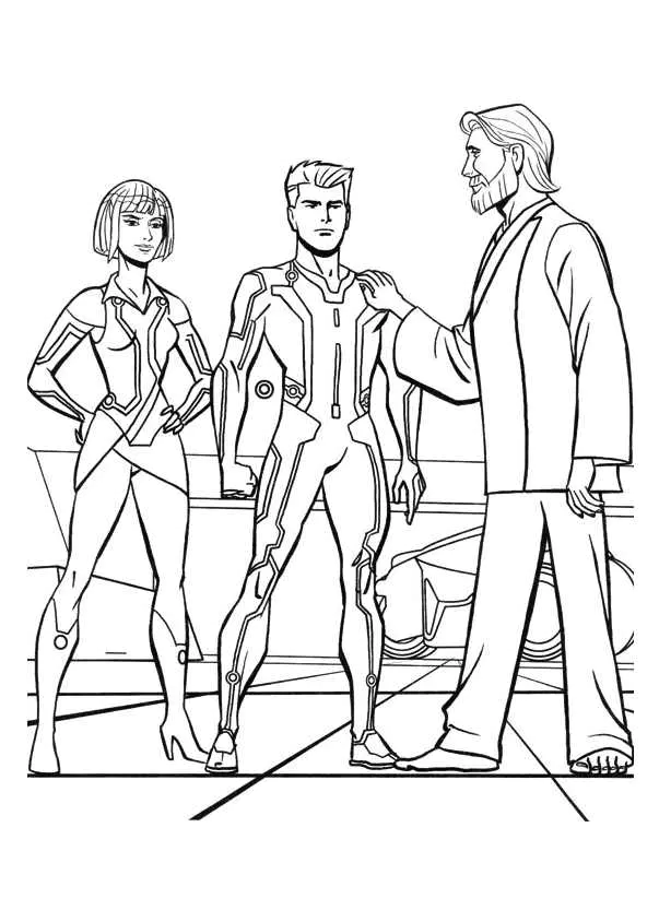 Tron Coloriage zum Herunterladen (Ausmalbild zum Ausdrucken und Ausmalen für Kinder)
