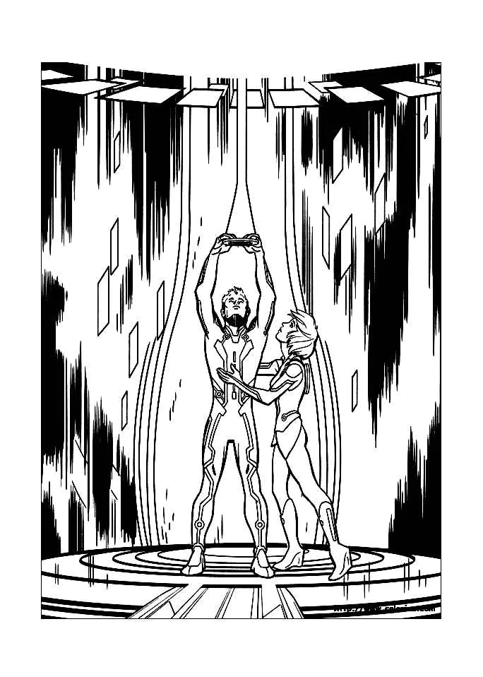 Tron Coloriage zum Ausdrucken für Kinder (Ausmalbild zum Ausdrucken und Ausmalen für Kinder)