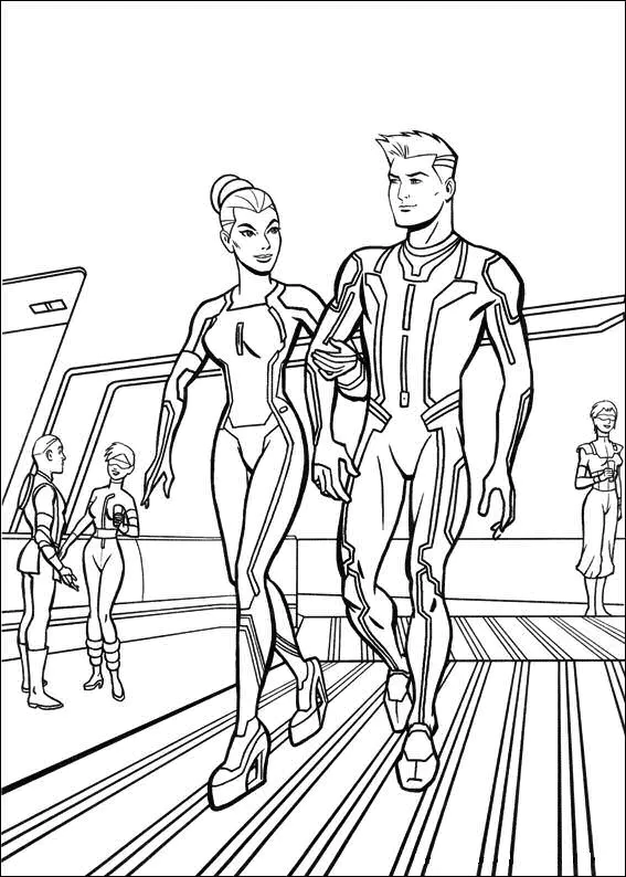 Tron Coloriage zum Herunterladen (Ausmalbild zum Ausdrucken und Ausmalen für Kinder)