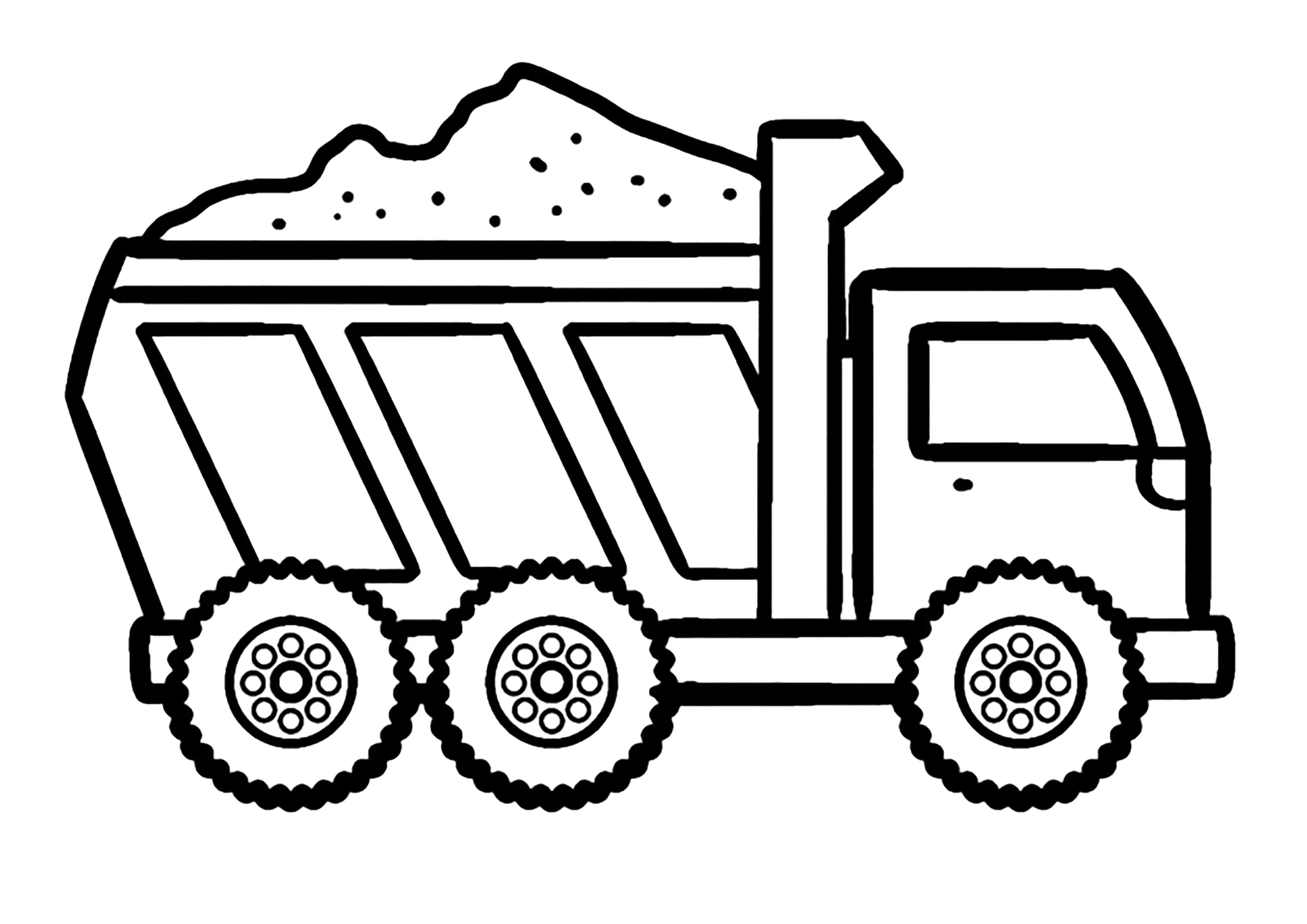 Baustellen-LKW (Ausmalbild von Verkehrsmittel zum Ausdrucken und Ausmalen für Kinder)