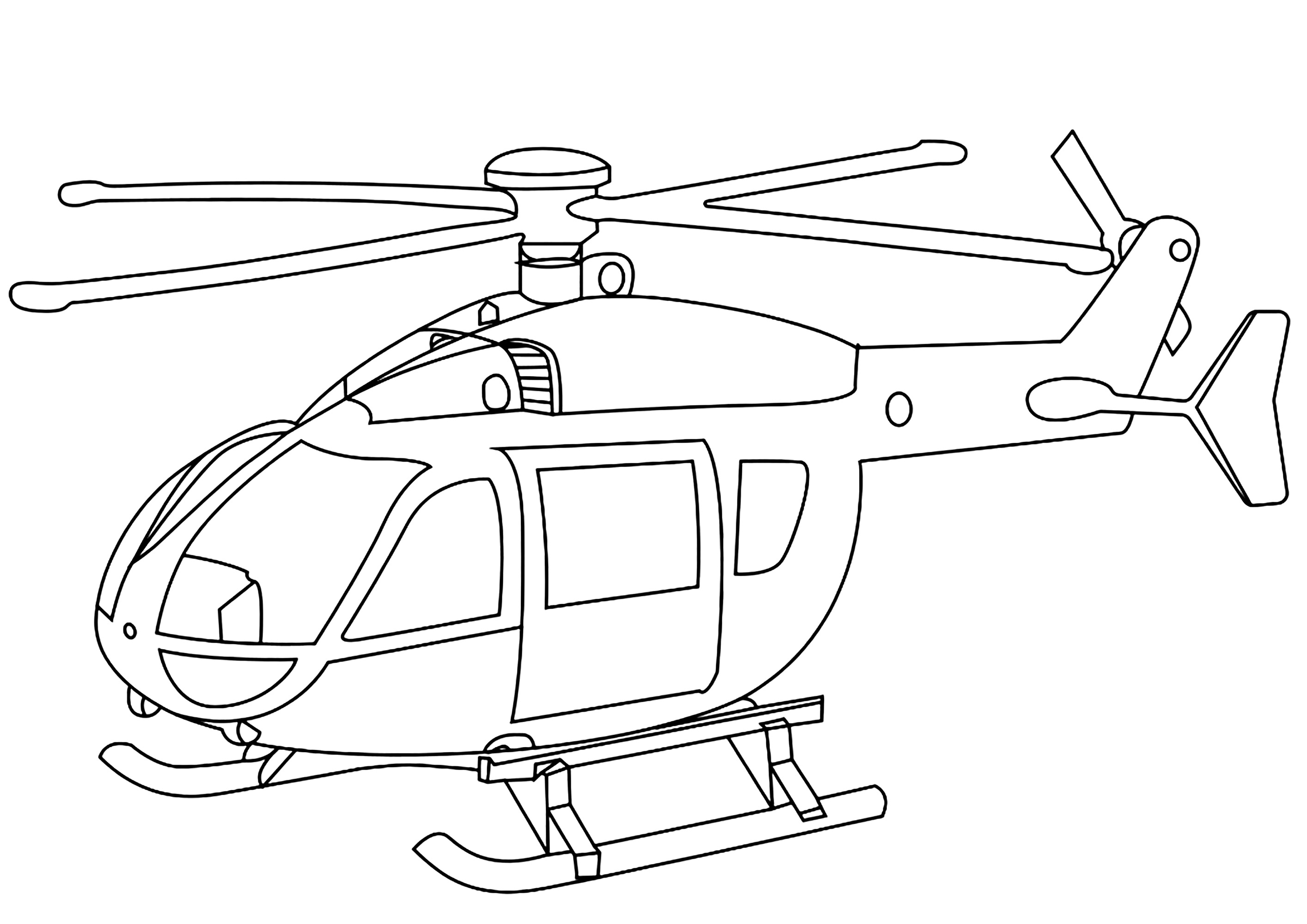 Schöner Hubschrauber zum Ausmalen (Verkehrsmittel)
