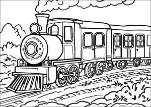 Schöne Lokomotive (Ausmalbild von Verkehrsmittel)