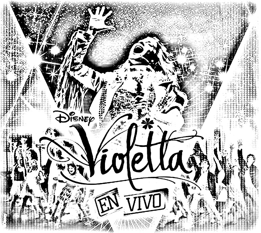 Malvorlage für Kinder mit Violetta kostenlos zum Herunterladen