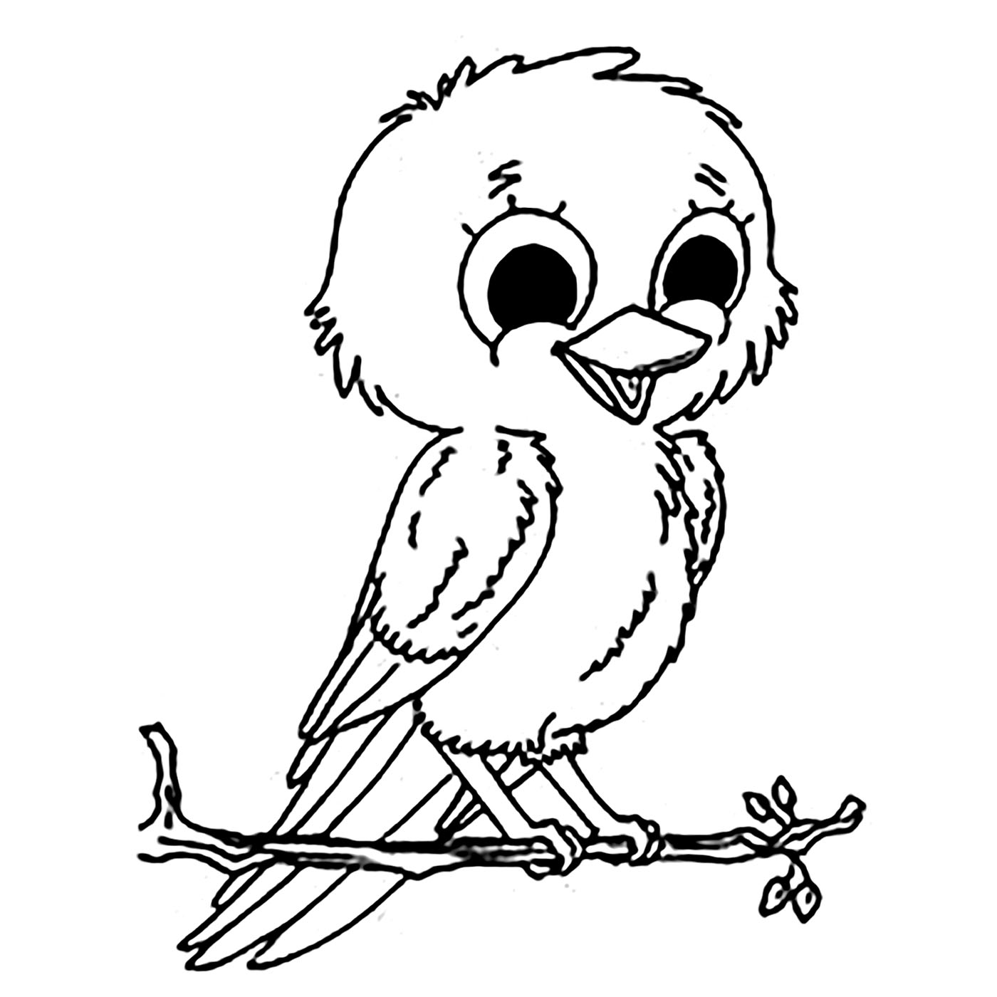 Kleiner Vogel (Ausmalbild zum Ausdrucken und Ausmalen für Kinder)