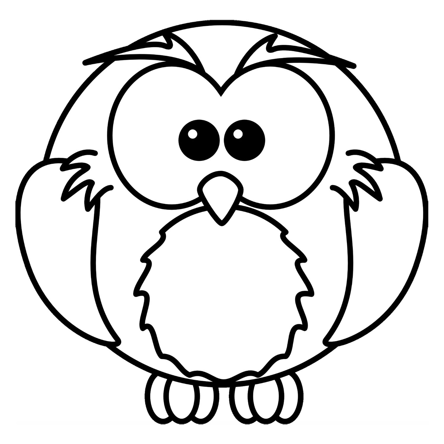 Kleine Eule (Ausmalbild von Vögel zum Ausdrucken und Ausmalen für Kinder)