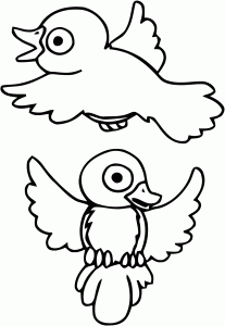 Zwei hübsche Vögel (Ausmalbild)