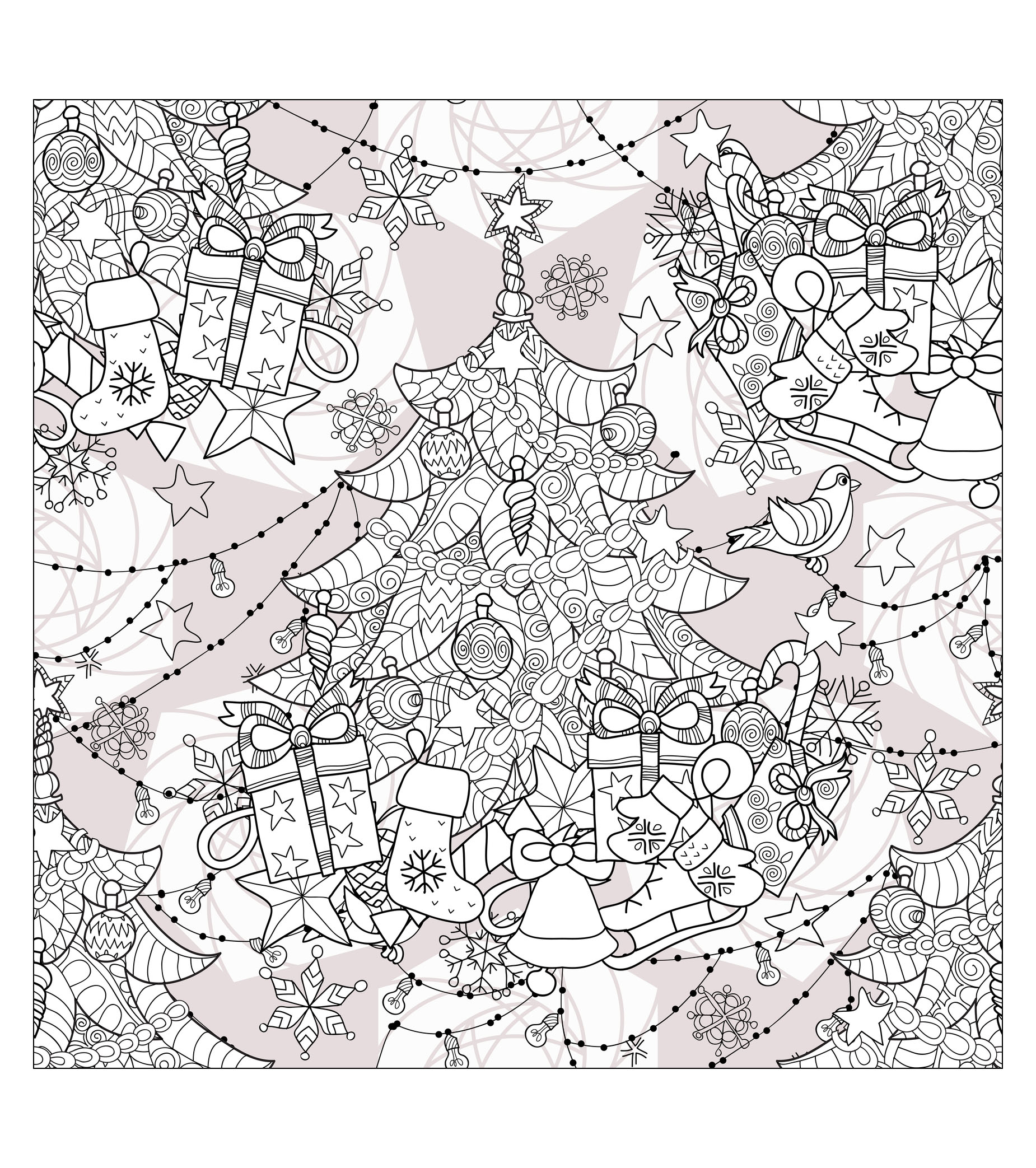 Http://www.dreamstime.com/stock-images-merry-christmas-zentangle-fir-tree-doodle-hand-drawn-vector-background-decorations-ball-star-image -61257804 (Ausmalbild von Weihnachten zum Ausdrucken und Ausmalen für Kinder)