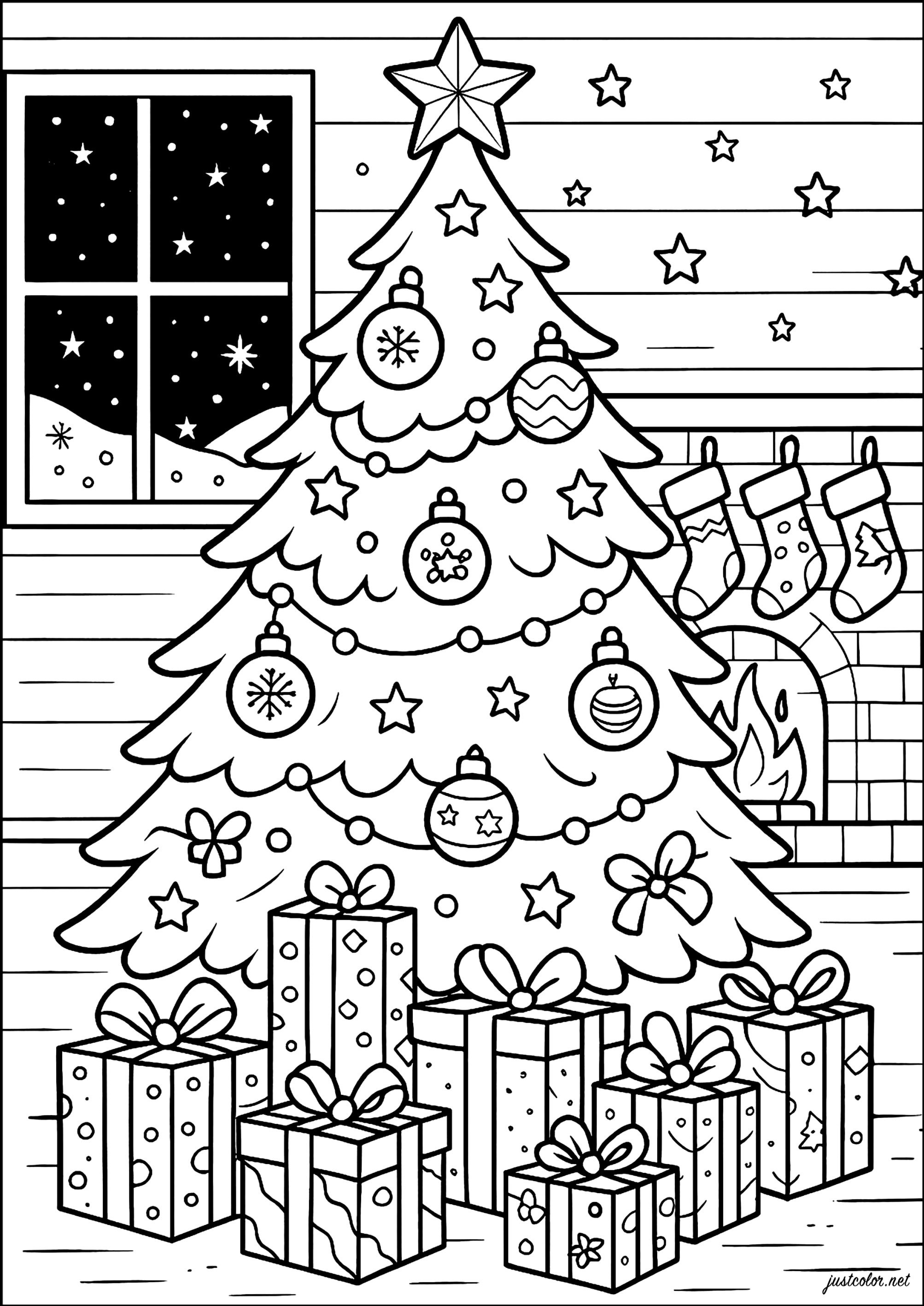 Kostenlose Ausmalbilder von weihnachten zum Herunterladen (Ausmalbild zum Ausdrucken und Ausmalen für Kinder)