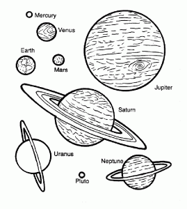 Weltraumzeichnung (Planeten, Galaxie ...) kostenlos zum Herunterladen und Ausmalen (Ausmalbild von Weltraum Planeten Galaxie)
