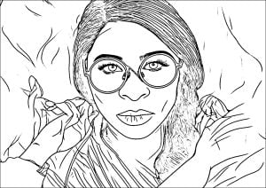 Cynthia Erivo als Elphaba (Ausmalbild von Wicked)