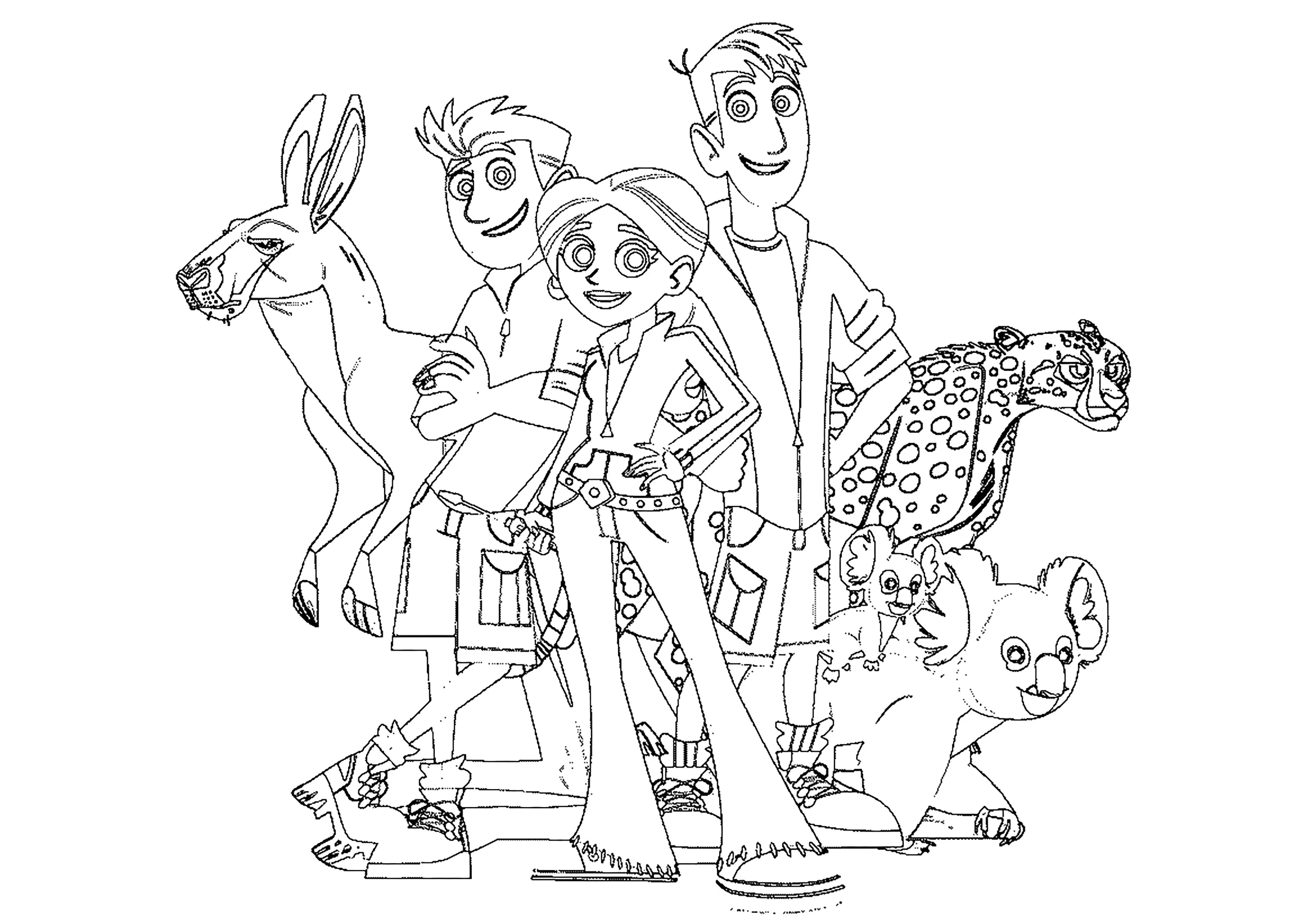 Originalzeichnung inspiriert von Go Wild! Mission Wildnis (Ausmalbild von Wild Kratts zum Ausdrucken und Ausmalen für Kinder)