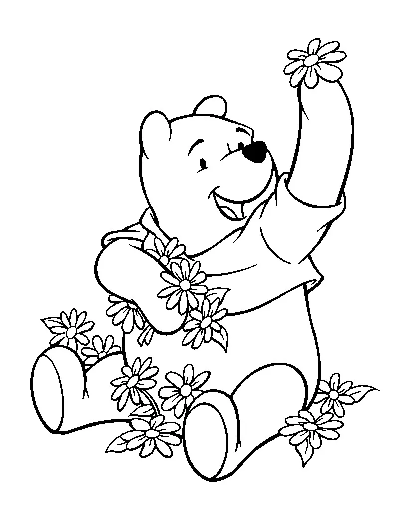 Winnie the Pooh Coloriage zum kostenlosen Ausdrucken (Ausmalbild von Winnie Puuh zum Ausdrucken und Ausmalen für Kinder)