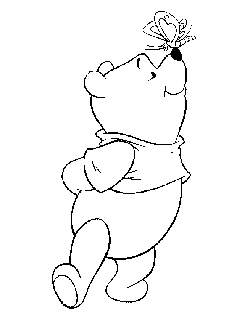 Ausmalbilder von Winnie the Pooh zum Ausmalen für Kinder (Winnie Puuh)