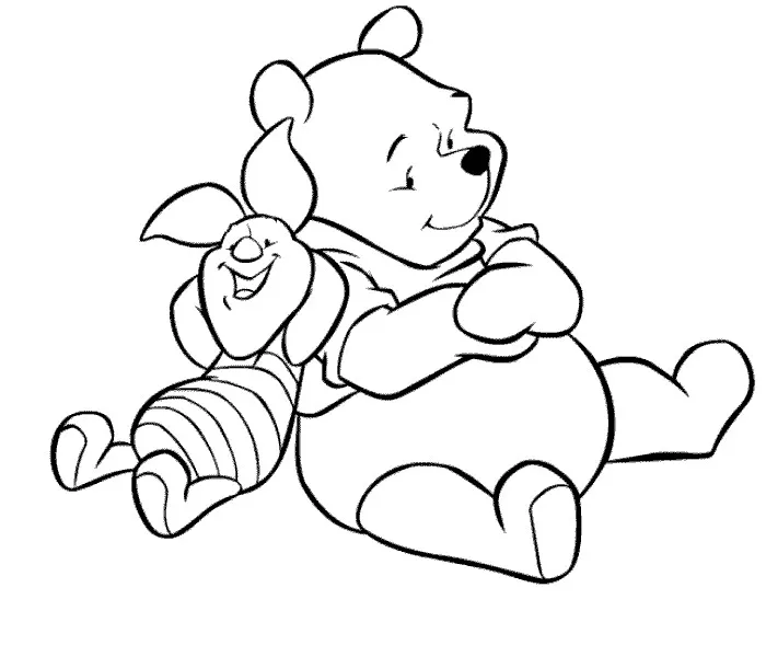 Winnie Puuh Ausmalbild für Kinder (Ausmalbild zum Ausdrucken und Ausmalen für Kinder)