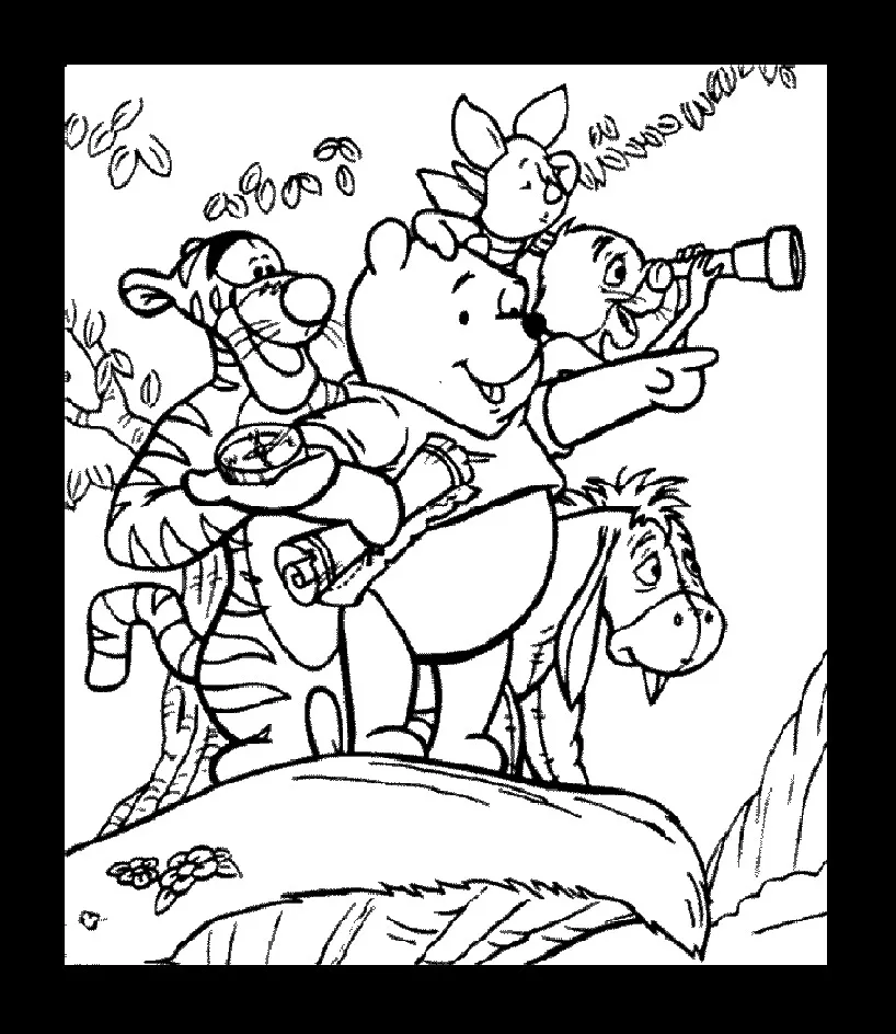 Kostenlose Winnie the Pooh-Zeichnung zum Ausdrucken und Ausmalen (Winnie Puuh)