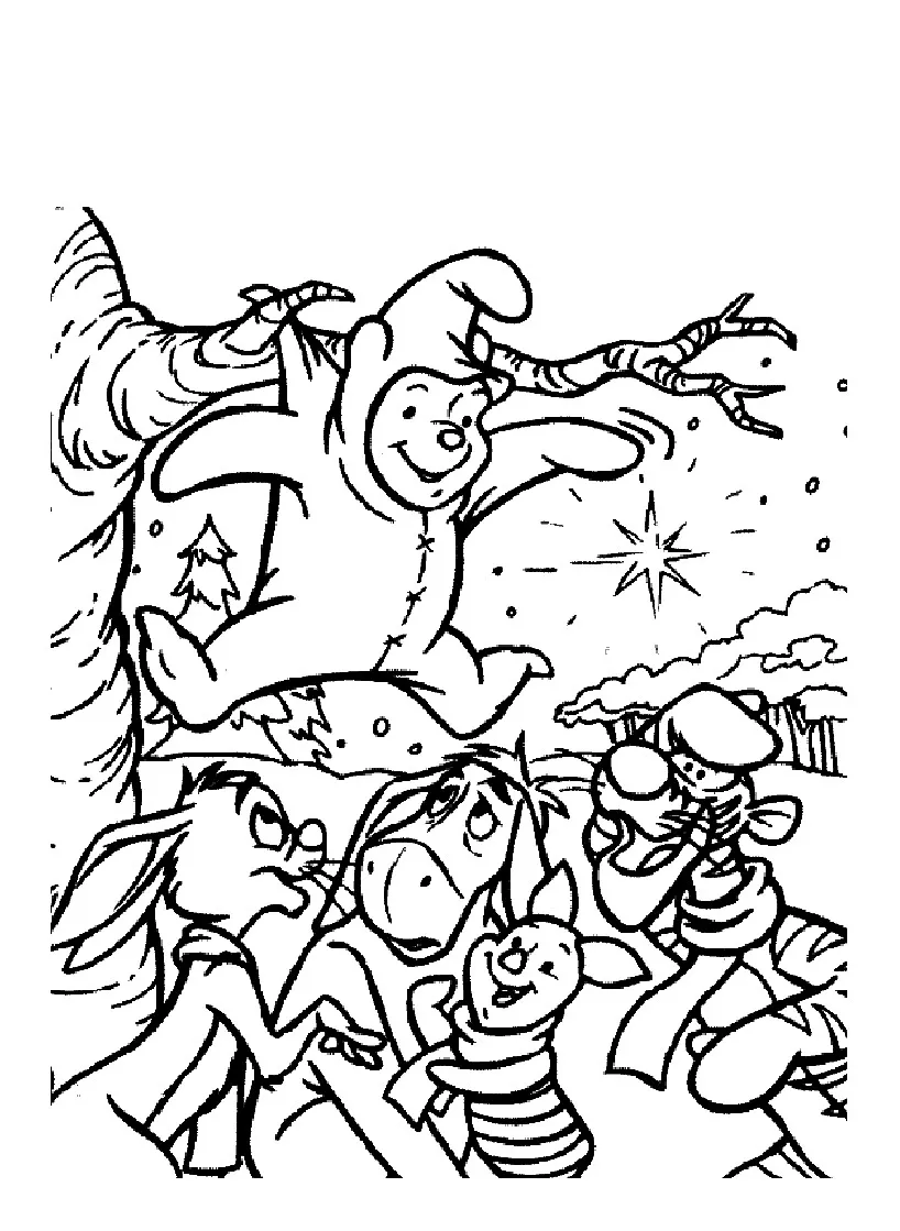 Winnie the Pooh Coloriage zum Ausdrucken (Ausmalbild von Winnie Puuh zum Ausdrucken und Ausmalen für Kinder)