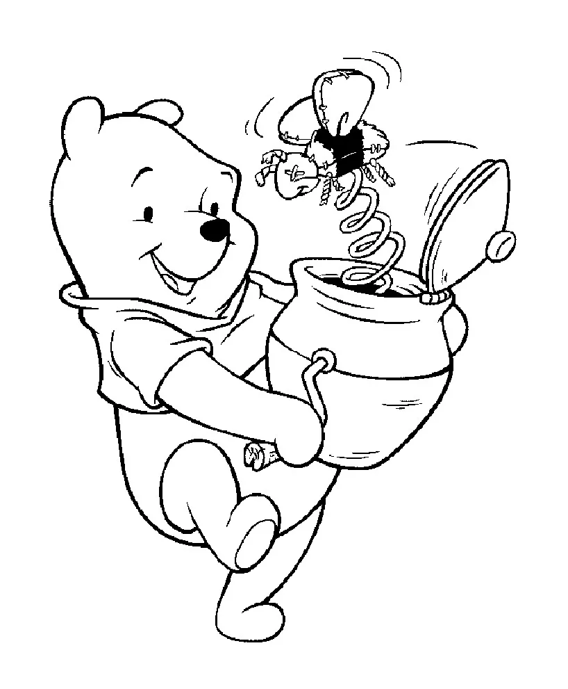 Winnie the Pooh Coloriage zum Herunterladen (Ausmalbild von Winnie Puuh zum Ausdrucken und Ausmalen für Kinder)