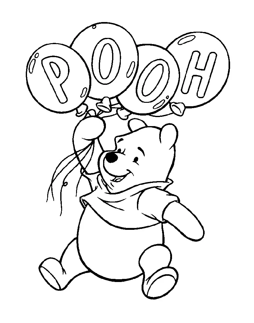 Bild von Winnie the Pooh zum Ausdrucken und Ausmalen (Winnie Puuh)